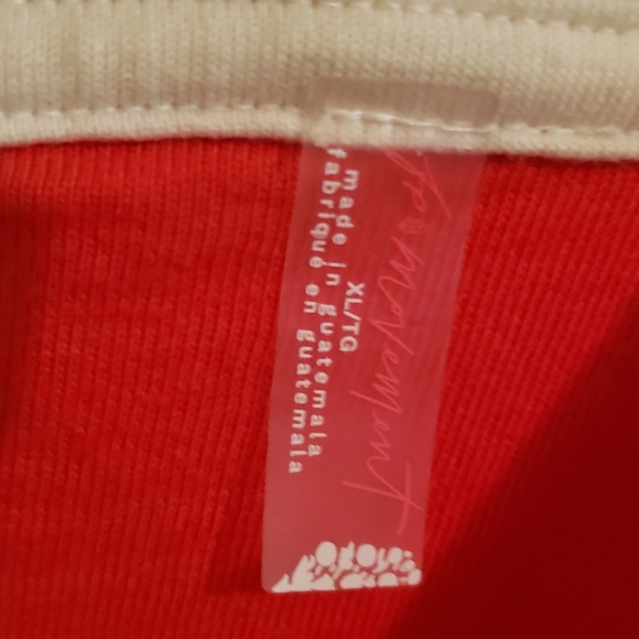 Free People Movement XL Oversized Red White Striped Color Block Star Layer Worko - Picture 2 of 6